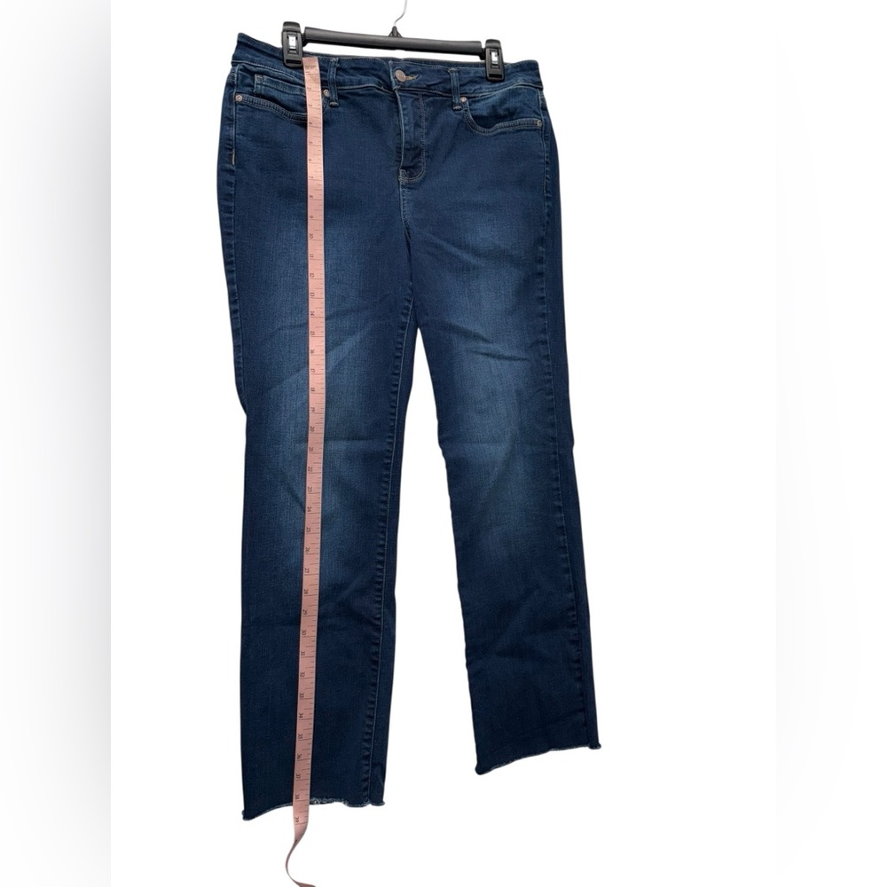 NYDJ Dark Blue Straight-Leg Marilyn Straight Jeans Size 10 - Picture 3 of 6
